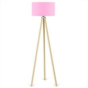 Volně stojící lampa se světle růžovým stínítkem Kate Louise Naturel