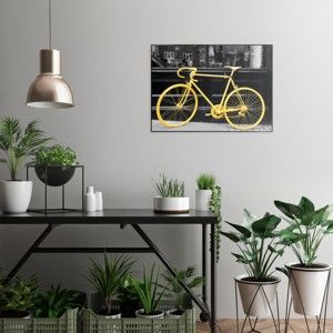 Obraz v černém rámu OrangeWallz Yellow Bike, 50 x 70 cm