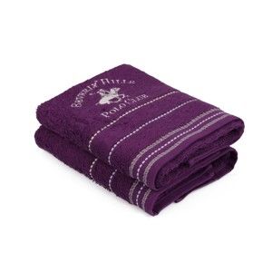 Sada 2 fialových ručníků na ruce Polo Club