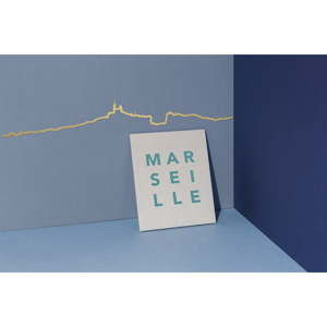 Pozlacená nástěnná dekorace se siluetou města The Line Marseille