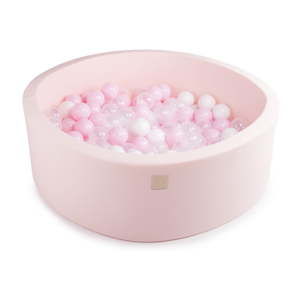 Růžový dětský bazének s 200 kuličkami MeowBaby Powder, ø 90 x 30 cm