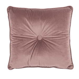 Starorůžový polštář Tiseco Home Studio Velvet Button, 45 x 45 cm