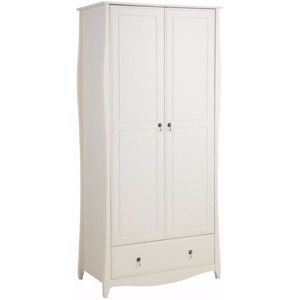 Bílá dřevěná dvoudveřová šatní skříň Støraa Amelia