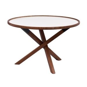 Dubový stolek v barvě ořechu Folke Sphinx, ⌀ 80 cm