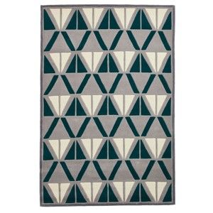 Šedo-zelený ručně tuftovaný koberec Think Rugs Hong Kong Barma Grey & Green, 150 x 230 cm