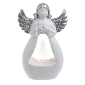 Vánoční keramická světelná dekorace ve tvaru anděla InArt Laura
