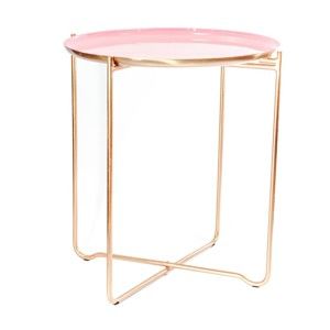 Růžový odkládací stolek 360 Living Cady, ⌀ 50,5 cm