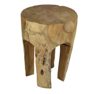 Stolička  ze dřeva mungur HSM collection Buldog, ⌀ 30 cm