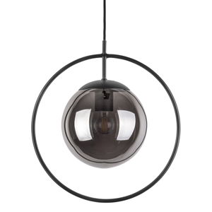 Šedo-černé závěsné svítidlo Leitmotiv Round, výška 38 cm