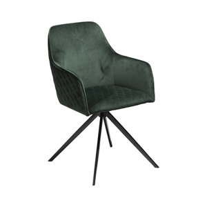 Tmavě zelená jídelní židle s područkami DAN–FORM Denmark Twine Velvet