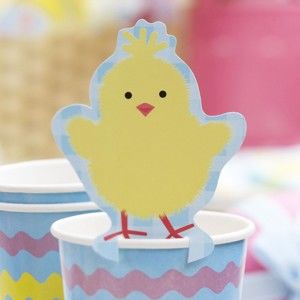 Sada 10 papírových dekorací na skleničky Neviti Easter Chick