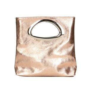 Růžová kožená kabelka Chicca Borse Lumino