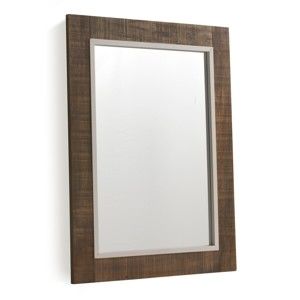 Hnědé nástěnné zrcadlo Geese Rustic, 60 x 80 cm