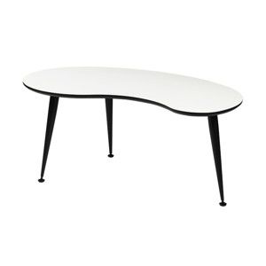 Bílý konferenční stolek s černými nohami Folke Strike, 47 x 70 x 110 cm