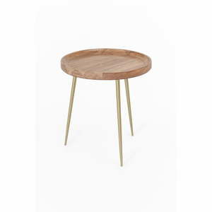 Odkládací stolek z akáciového dřeva Index Living Noah, ⌀ 46 cm