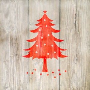 Balení 10 papírových ubrousků s vánočním motivem PPD Winter Tree Red