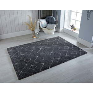 Tmavě šedý koberec Flair Rugs Imari, 80 x 150 cm