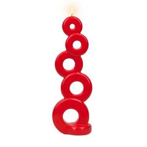 Světle červená svíčka Alusi Soma, 5,5 hodin hoření