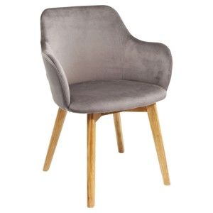 Tmavě šedá židle s nohami z dubového dřeva Kare Design