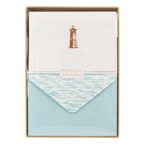 Sada 10 komplimentek s obálkami Portico Designs Lighthouse