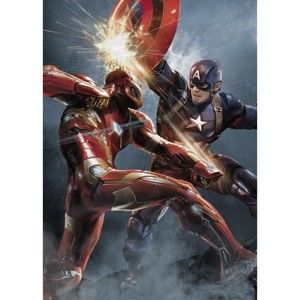 Nástěnná cedule Civil War Divided We Fall - Cap vs Iron Man