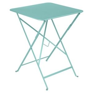 Světle modrý zahradní stolek Fermob Bistro, 57 x 57 cm