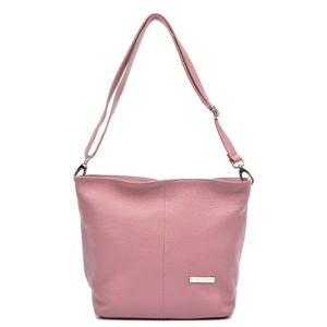Růžová kožená kabelka Luisa Vannini Gilliana