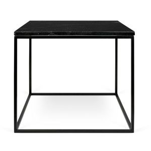 Černý mramorový konferenční stolek s černými nohami TemaHome Gleam, 50 cm