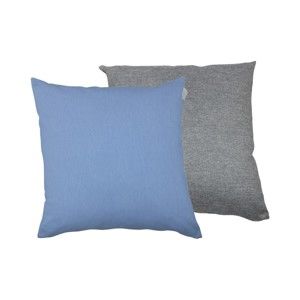 Sada 2 polštářů s výplní Karup Deco Cushion Blue Breeze/Granite Grey, 45  x  45  cm