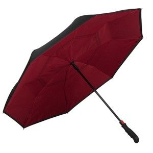 Tmavě vínový golfový deštník Von Lilienfeld Remy FlicFlac, ø 110 cm