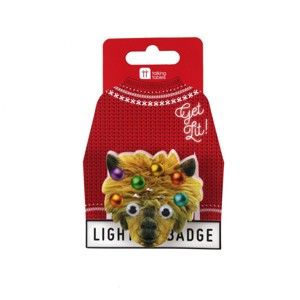 Vánoční brož s LED osvětlením ve tvaru lamy Talking tables Lama
