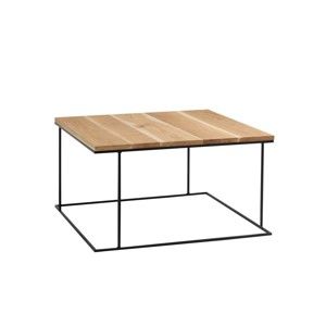 Konferenční stolek s černým podnožím a dubovou deskou Custom Form Walt, 100 x 100 cm