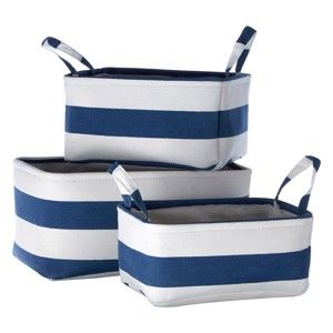 Sada 3 modro-bílých úložných košíků Premier Housewares Sailor
