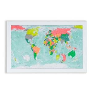 Mapa světa v průhledném pouzdru The Future Mapping Company Winkel Tripel, 100 x 65 cm
