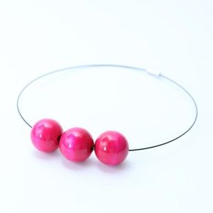 Růžový dřevěný náhrdelník Ko-ra-le Simple
