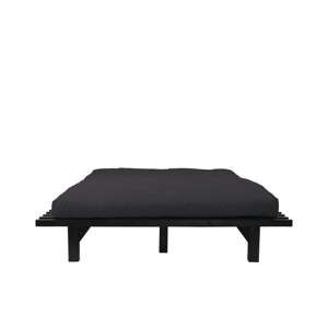Dvoulůžková postel z borovicového dřeva s matrací Karup Design Blues Comfort Mat Black/Black, 200 x 200 cm