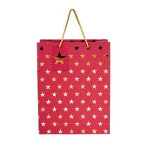 Dárková taška Butlers Vánoční hvězdy, výška 13,5 cm