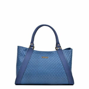 Modrá kožená kabelka Luisa Vannini, 28 x 42 cm