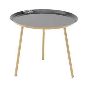 Černý kovový odkládací stolek InArt Simplo, ⌀ 59 cm