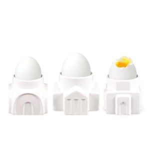 Sada 3 keramických stojánků na vejce Kikkerland Architectural