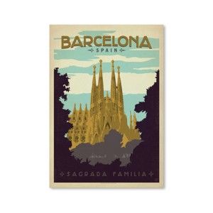 Plakát Americanflat Barcelona, 42 x 30 cm