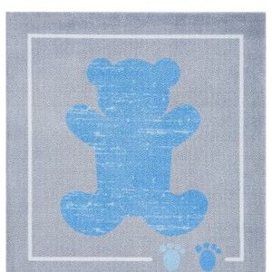Dětský modro-šedý koberec Zala Living Teddy, 100 x 100 cm