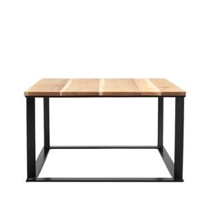 Konferenční stolek s černým podnožím a deskou z masivního dubu Custom Form Skaden, šířka 80 cm