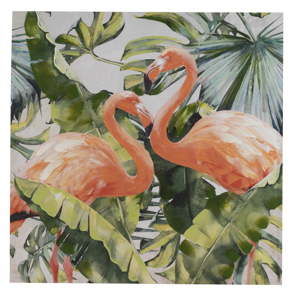 Nástěnný obraz na plátně Geese Modern Style Flamingo Dos Cubico, 100 x 100 cm