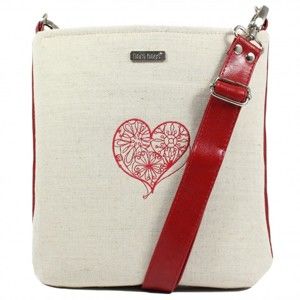 Béžovo-červená kabelka Dara bags Daisy No.311