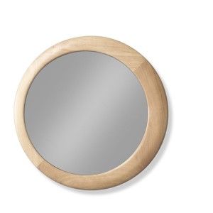 Nástěnné zrcadlo s rámem z dubového dřeva Wewood - Portuguese Joinery Luna, Ø 60 cm