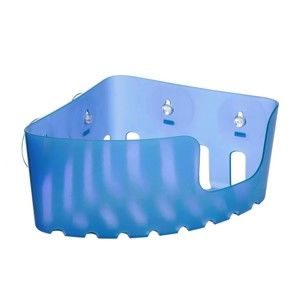 Modrý nástěnný rohový koupelnový košík bez nutnosti vrtání Ta-Tay Corner Storage Basket Standart