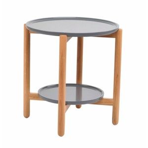 Šedý dubový stolek Folke Wendigo, ⌀ 55 cm