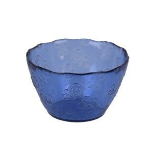 Modrá skleněná miska Ego Dekor Flora, 14 cm
