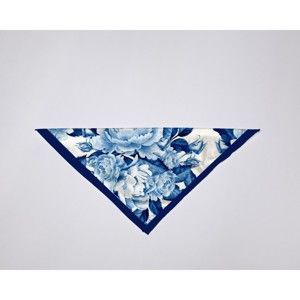 Modrý šátek Madre Selva Blue Flowers, 55 x 55 cm